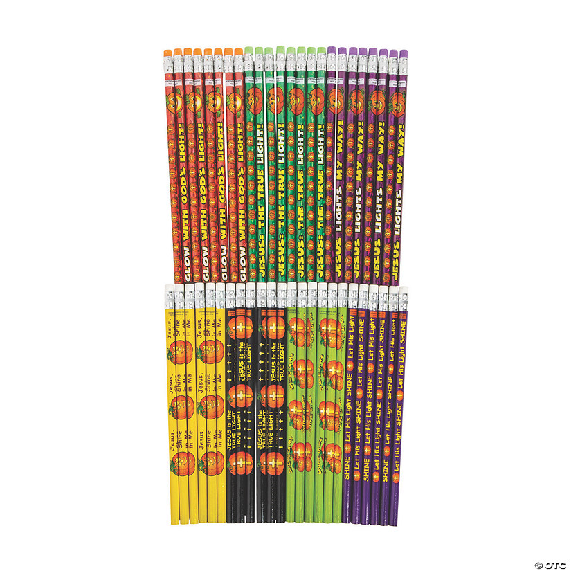 Bulk 48 Pc.Christian Pumpkin Pencil Assortment Image