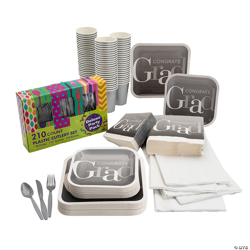 Bulk 488 Pc. Graduation Elevated Tableware Kit for 50 Guests Image