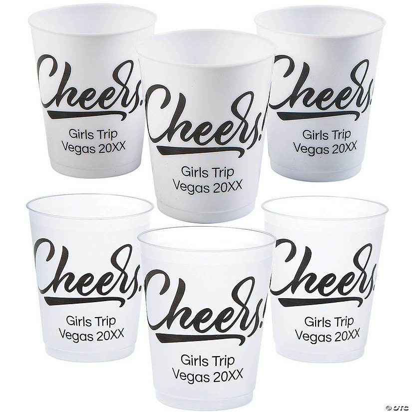 Bulk 50 Ct. 16 oz. Personalized Cheers Reusable Plastic Cups Image