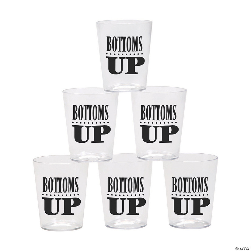 Bulk  50 Ct. Bottoms Up Plastic Shot Glasses Image