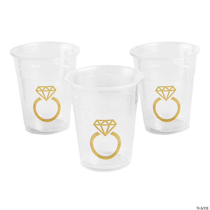 Bulk  50 Ct. Diamond Ring Clear Plastic Cups Image
