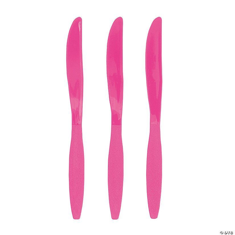 Bulk  50 Ct. Hot Pink Plastic Knives Image