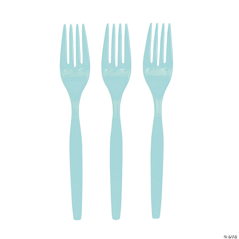 Bulk  50 Ct. Light Blue Plastic Forks Image