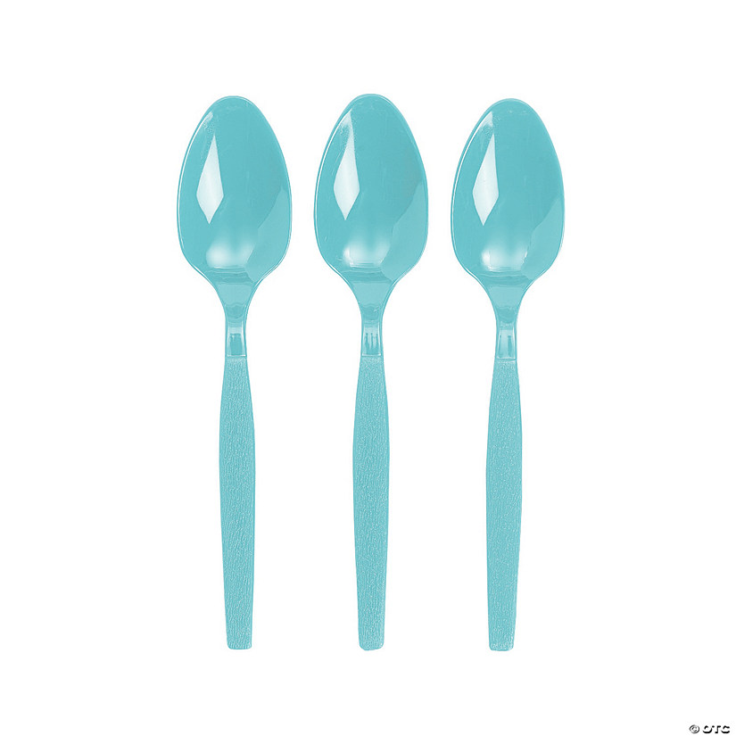 Bulk  50 Ct. Light Blue Plastic Spoons Image