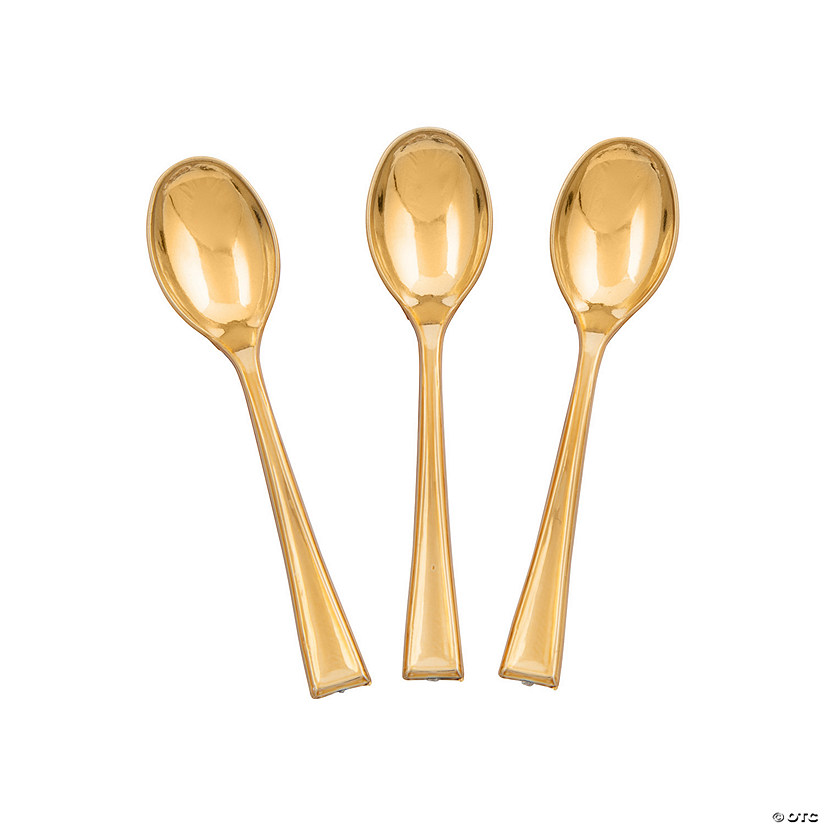 Bulk 50 Ct. Metallic Gold Mini Spoons Image
