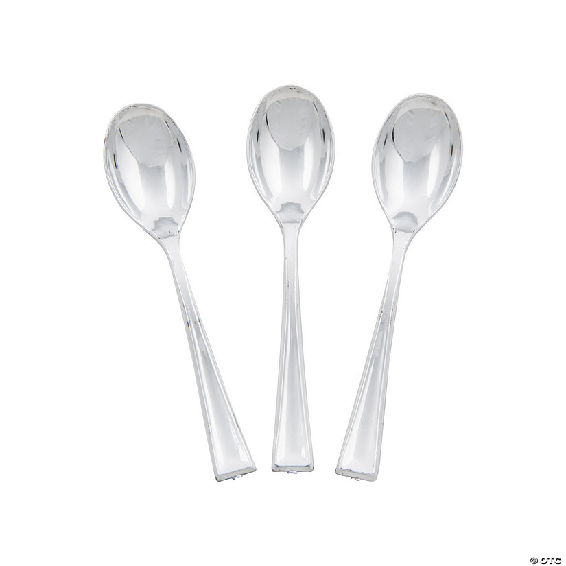 Bulk 50 Ct. Metallic Silver Mini Spoons Image