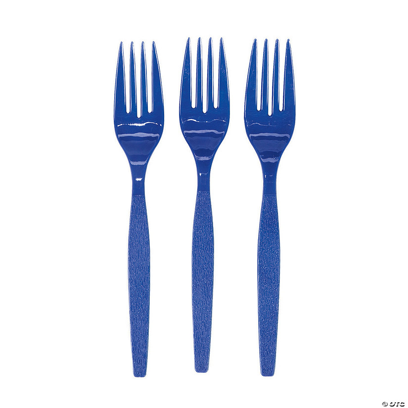 Bulk  50 Ct. Navy Blue Plastic Forks Image