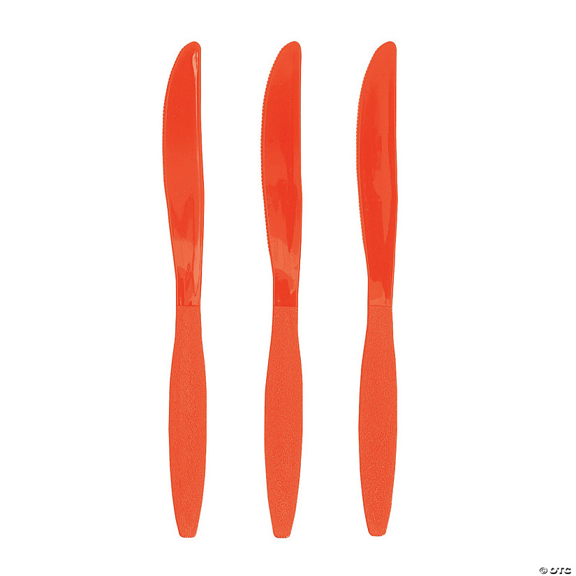 Bulk  50 Ct. Orange Plastic Knives Image