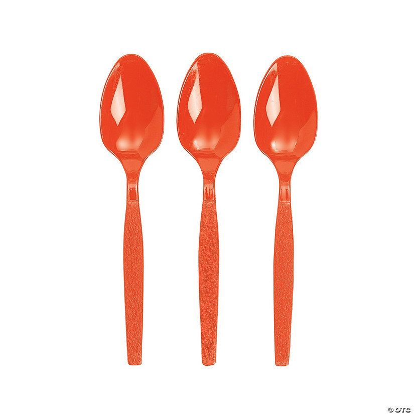 Bulk  50 Ct. Orange Plastic Spoons Image