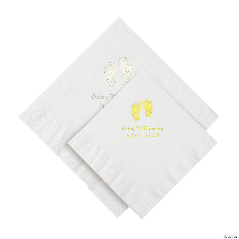 Bulk 50 Ct. Personalized Baby Feet Beverage or Luncheon Napkins Image