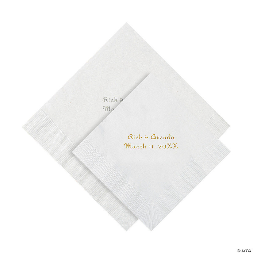 Bulk 50 Ct. Personalized Beverage or Luncheon Napkins Image
