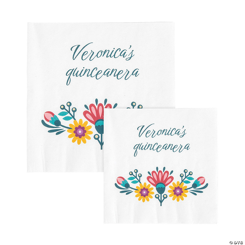 Bulk 50 Ct. Personalized Boho Floral Napkins Image