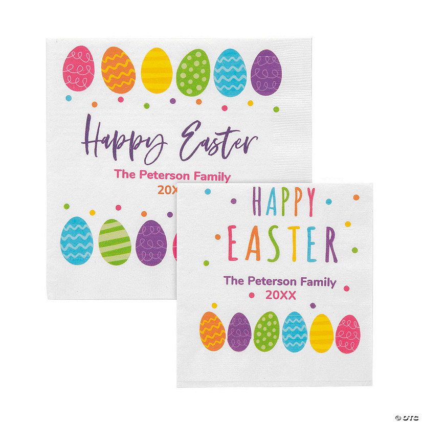 Bulk 50 Ct. Personalized Bright Easter Party Napkins Image