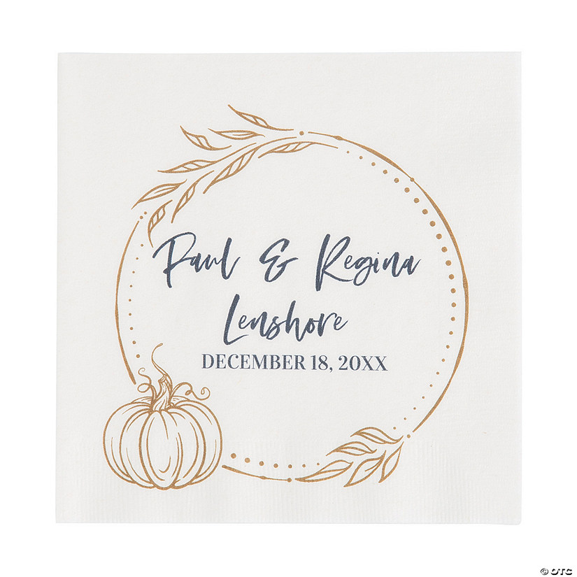 Bulk 50 Ct. Personalized Fall Wedding Paper Napkins Oriental Trading