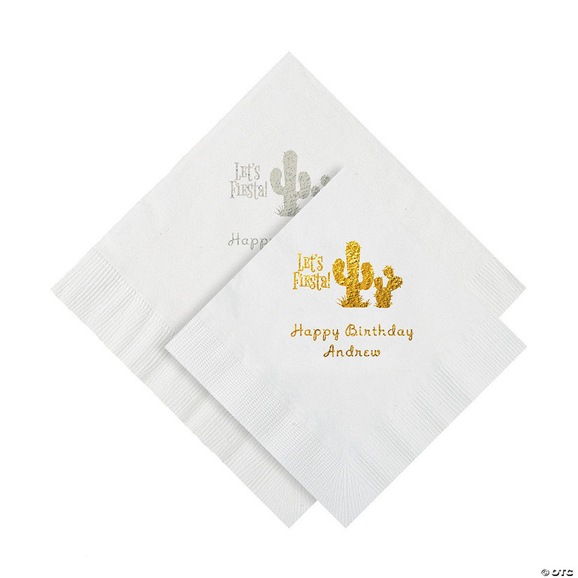 Bulk 50 Ct. Personalized Fiesta Beverage or Luncheon Napkins Image