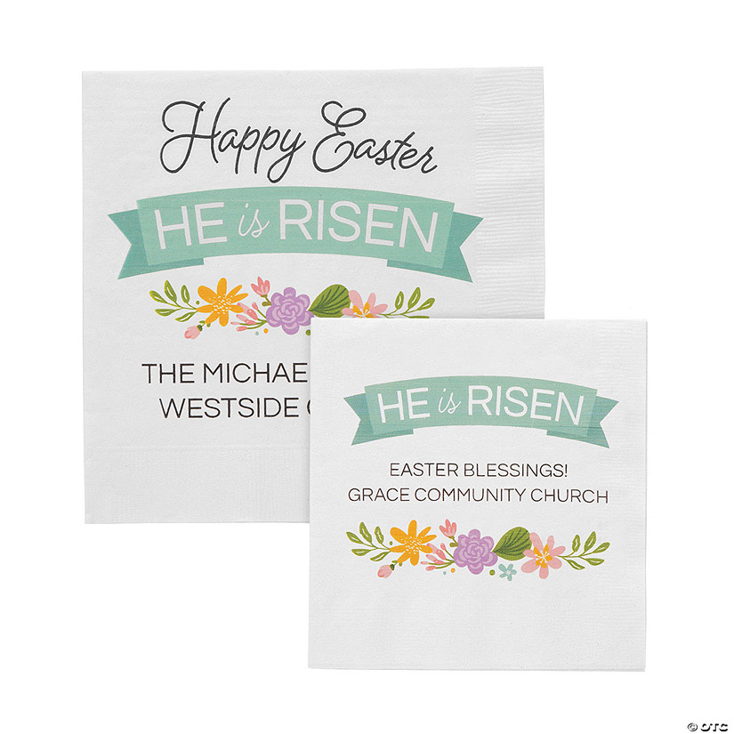 Bulk 50 Ct. Personalized He Is Risen Napkins Image