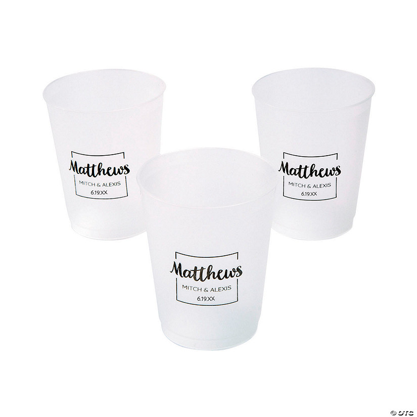 Bulk 50 Ct. Personalized Last Name Frosted Cups Image
