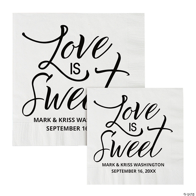Bulk 50 Ct. Personalized Love is Sweet Napkins Image