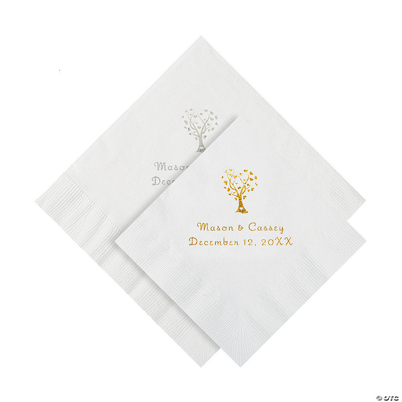 Bulk 50 Ct. Personalized Love Tree Beverage or Luncheon Napkins Image