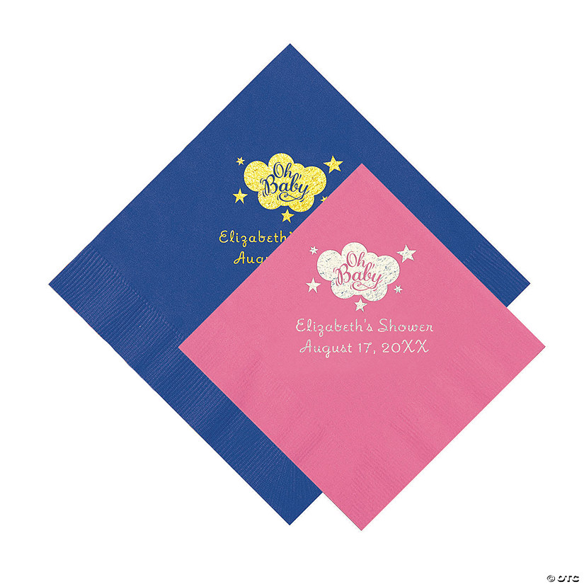 Bulk 50 Ct. Personalized Oh Baby Beverage or Luncheon Napkins Image