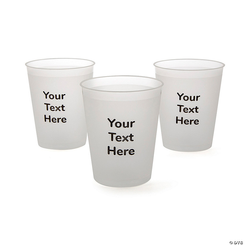 Bulk 50 Ct. Personalized Open Text Frosted Cups Image