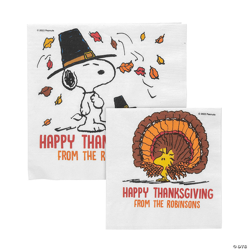 Bulk 50 Ct. Personalized Peanuts<sup>&#174;</sup> Thanksgiving Napkins Image