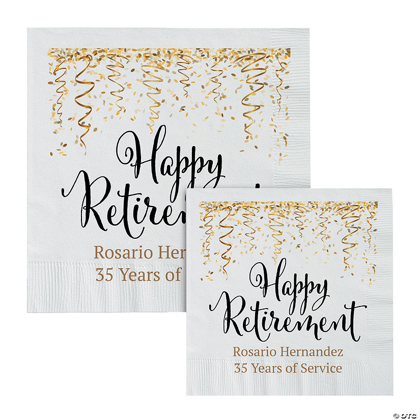 Bulk 50 Ct. Personalized Retirement Napkins Image