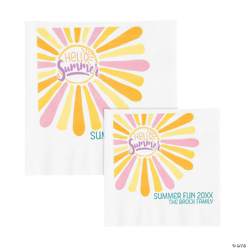 Bulk 50 Ct. Personalized Summer Party Napkins Image