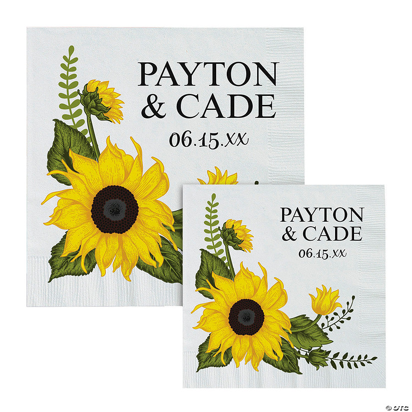 Bulk 50 Ct. Personalized Sunflower Napkins Image