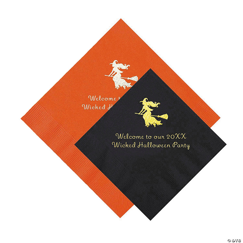 Bulk 50 Ct. Personalized Witch Beverage or Luncheon Napkins Image