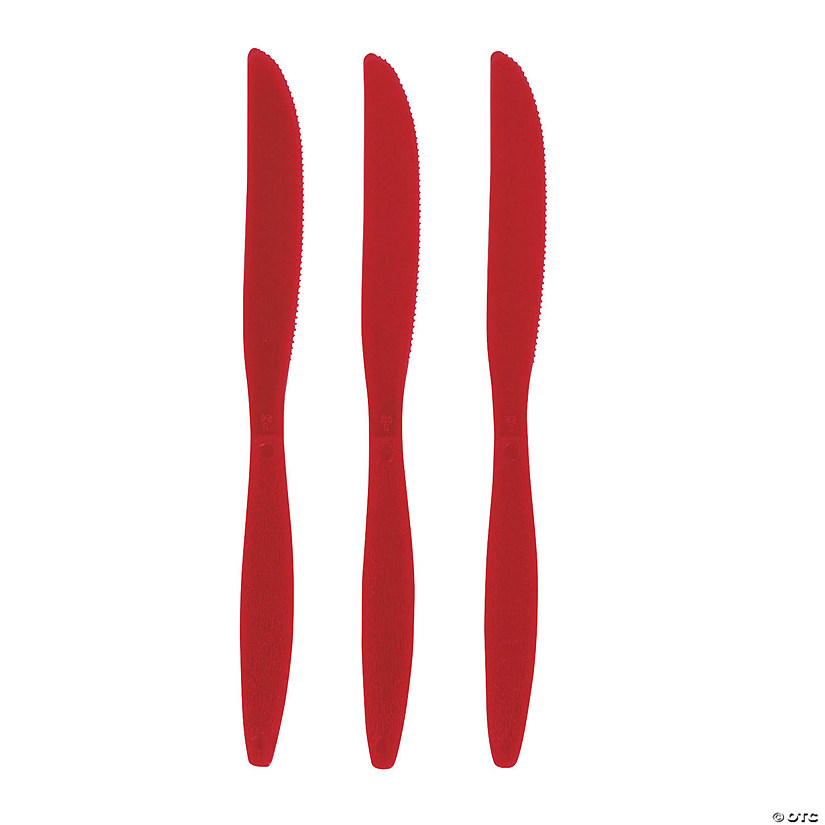 Bulk  50 Ct. Real Red Plastic Knives Image