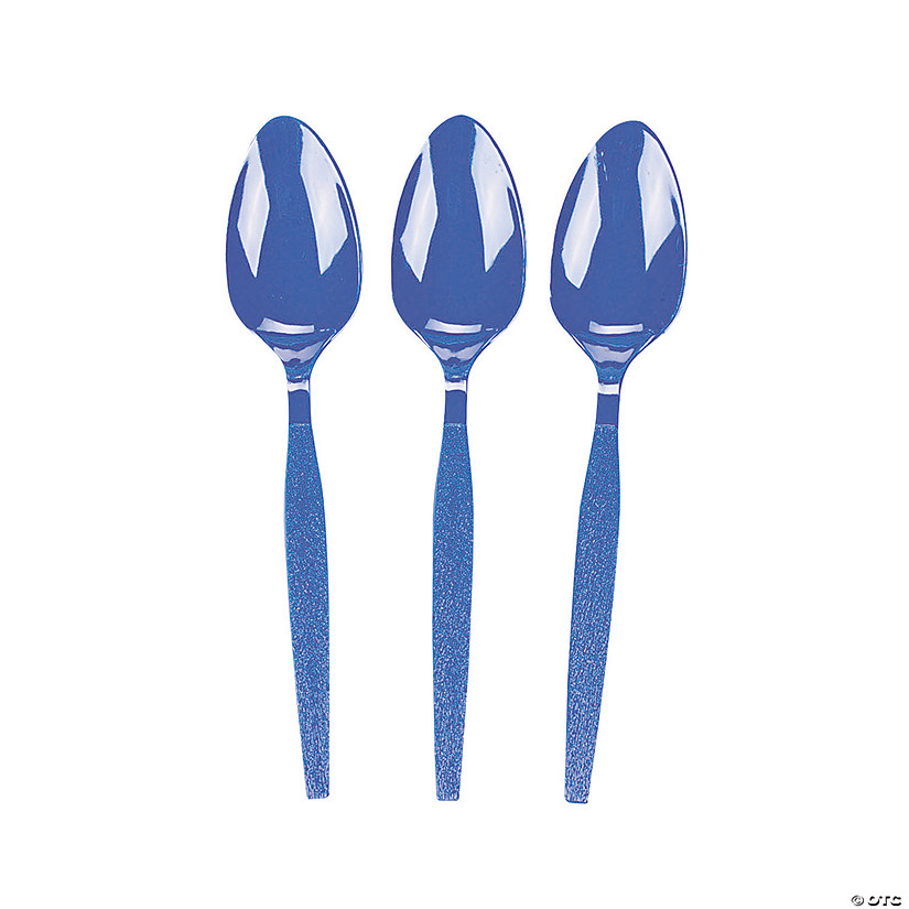 Bulk  50 Ct. Royal Blue Plastic Spoons Image
