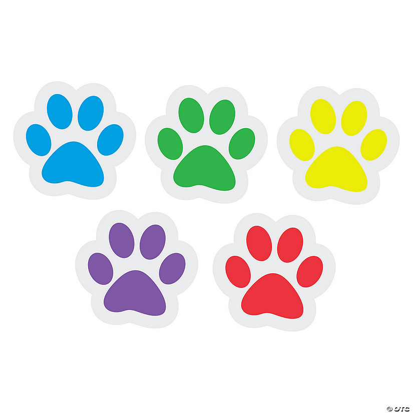Bulk 50 Pc.  Jumbo Paw Print Wall Cutouts Image