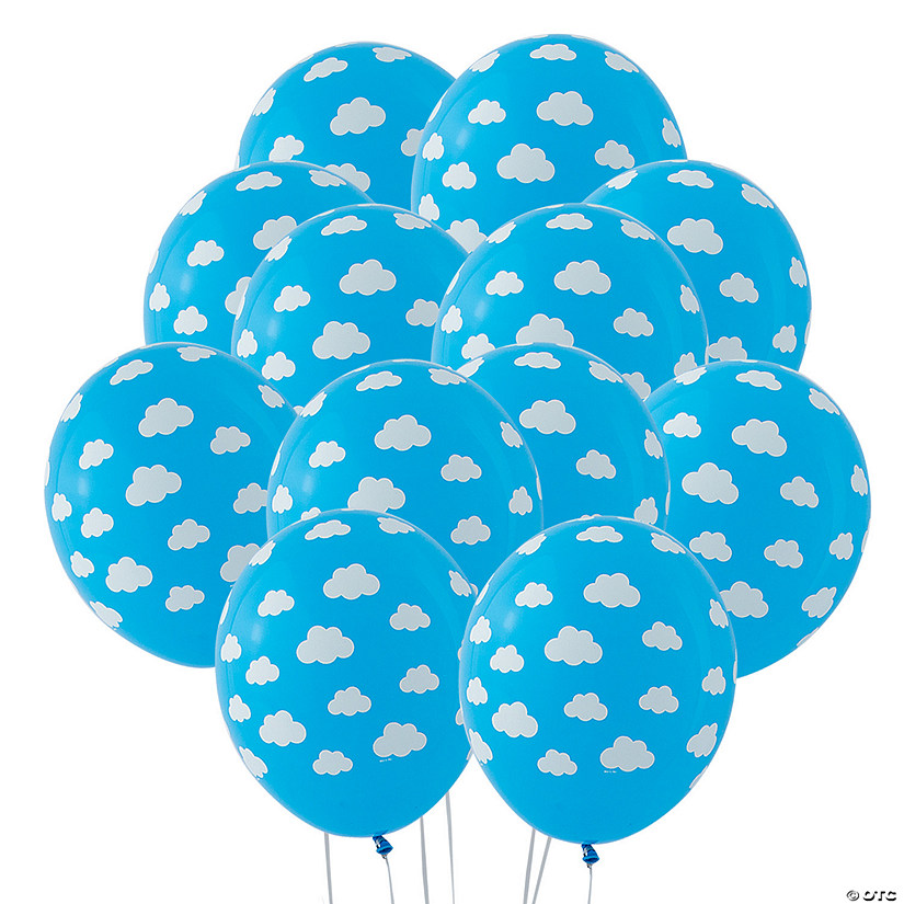Bulk 50 Pc. Blue Cloud 11" Latex Balloons Image
