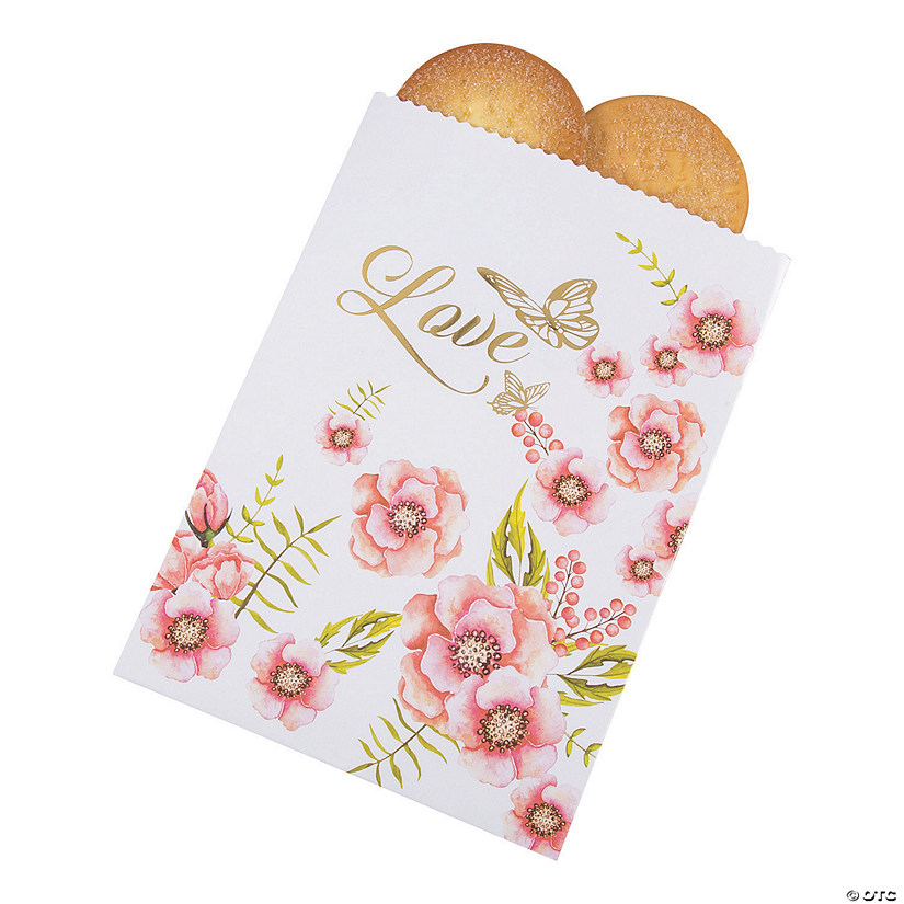 Bulk  50 Pc. Butterfly Floral Treat Bags Image