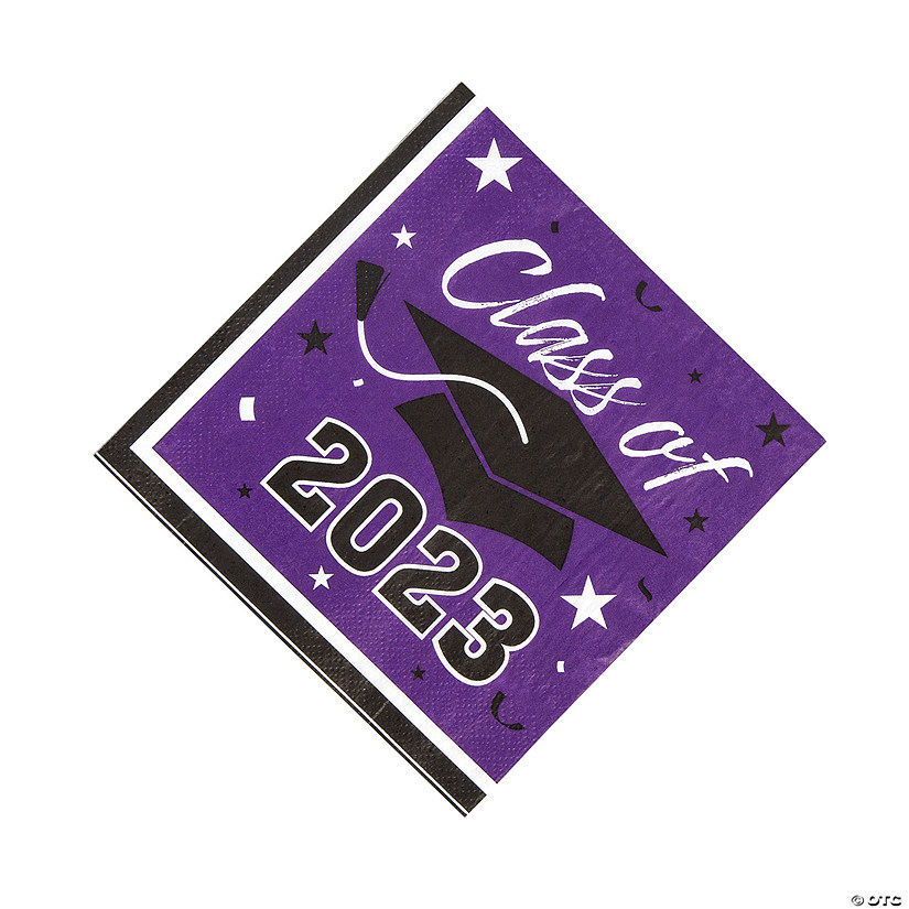 Bulk 50 Pc. Class of 2023 Graduation Party Purple Luncheon Napkins Image