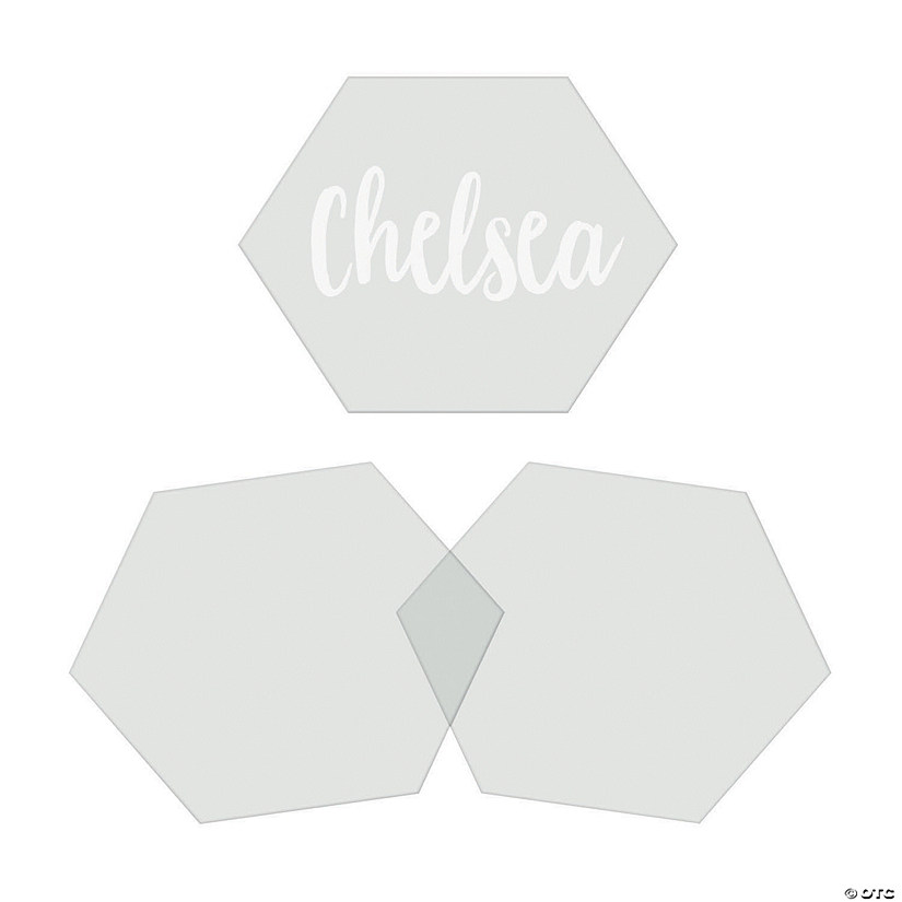 Bulk  50 Pc. Clear Hexagon Place Cards Image
