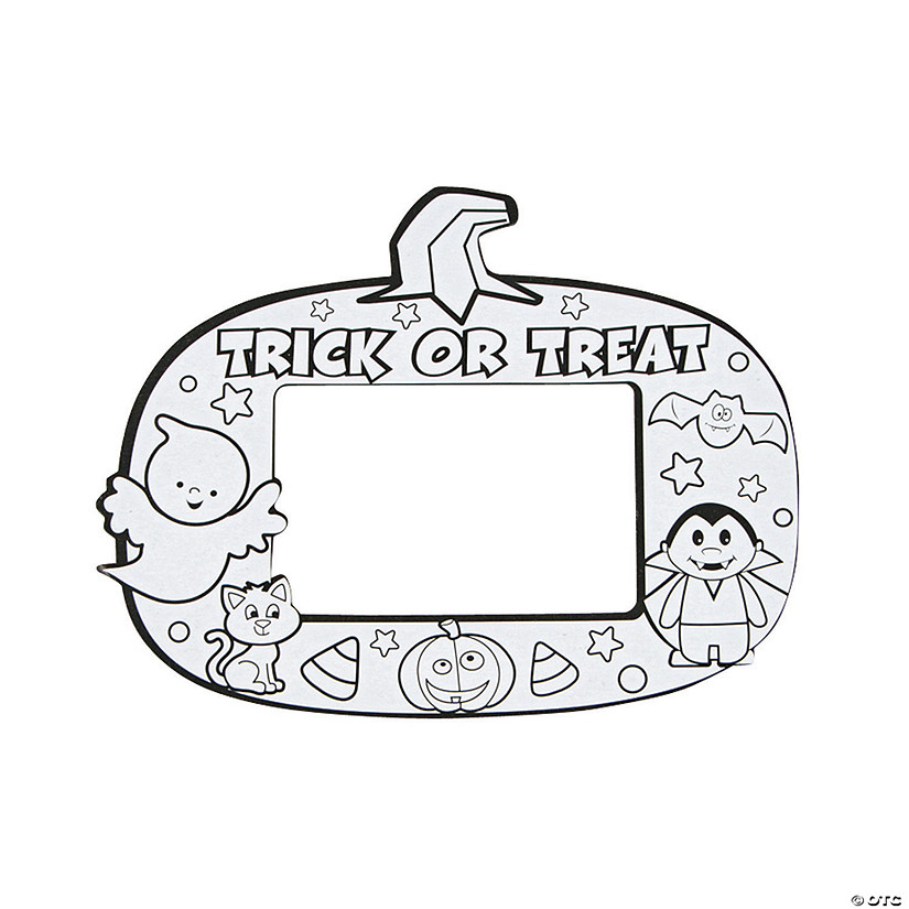 Bulk 50 Pc. Color Your Own Halloween Trick-or-Treat Picture Frame Magnets Image
