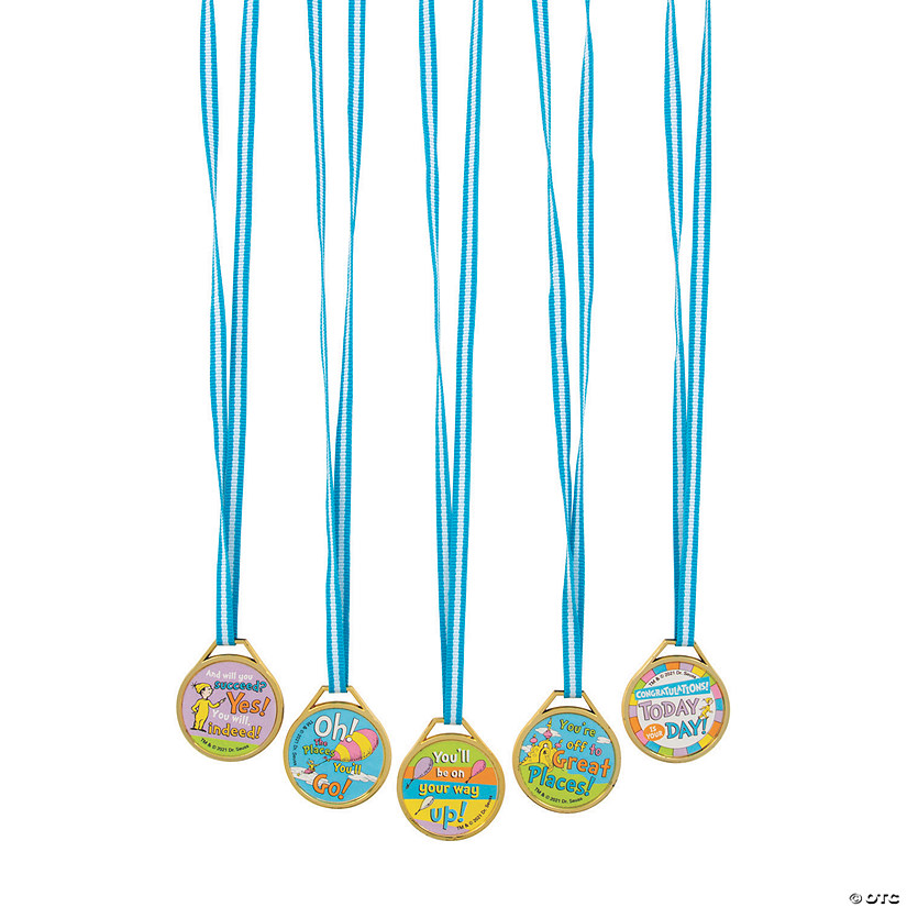 Bulk 50 Pc. Dr. Seuss&#8482; Oh, the Places You&#8217;ll Go Award Medals Image