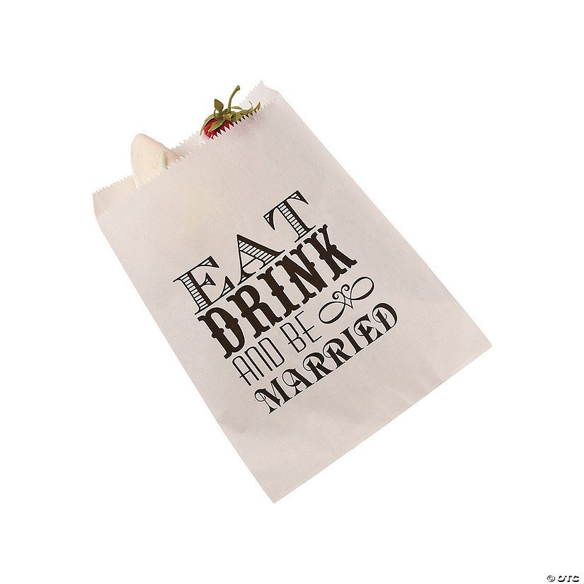 Bulk  50 Pc. Eat, Drink & Be Married Treat Bags Image