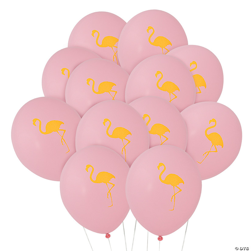 Bulk 50 Pc. Flamingo Print 11" Latex Balloons Image