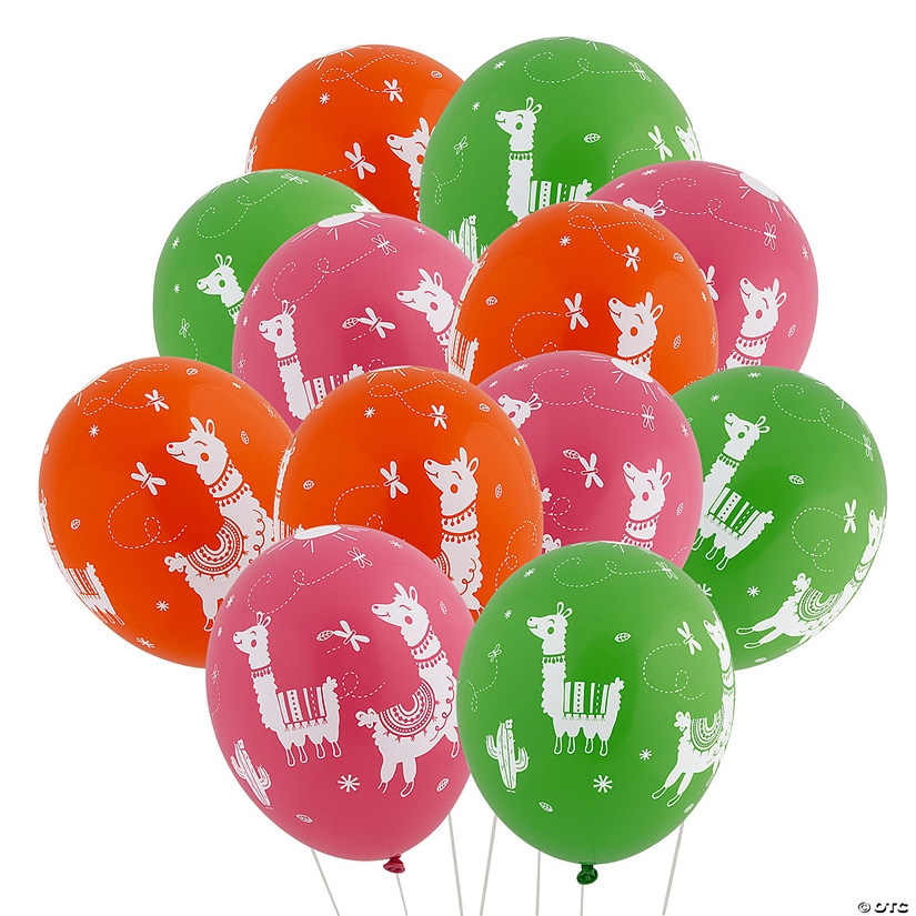 Bulk 50 Pc. Llama Print 11" Latex Balloons Image