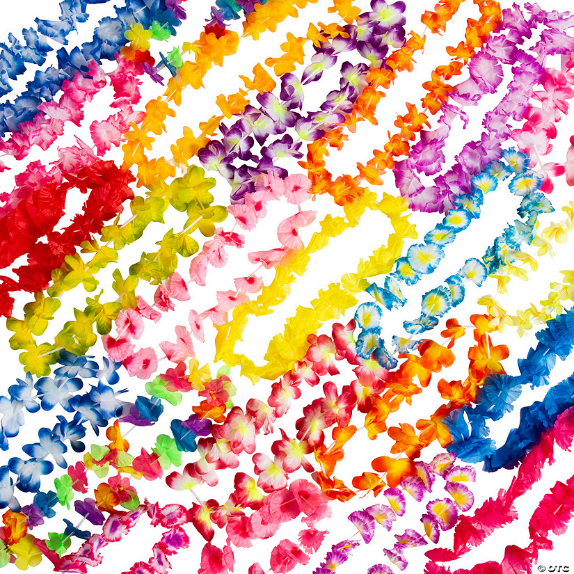 Bulk 50 Pc. Luau Party Bulk Polyester Lei Assortment Image
