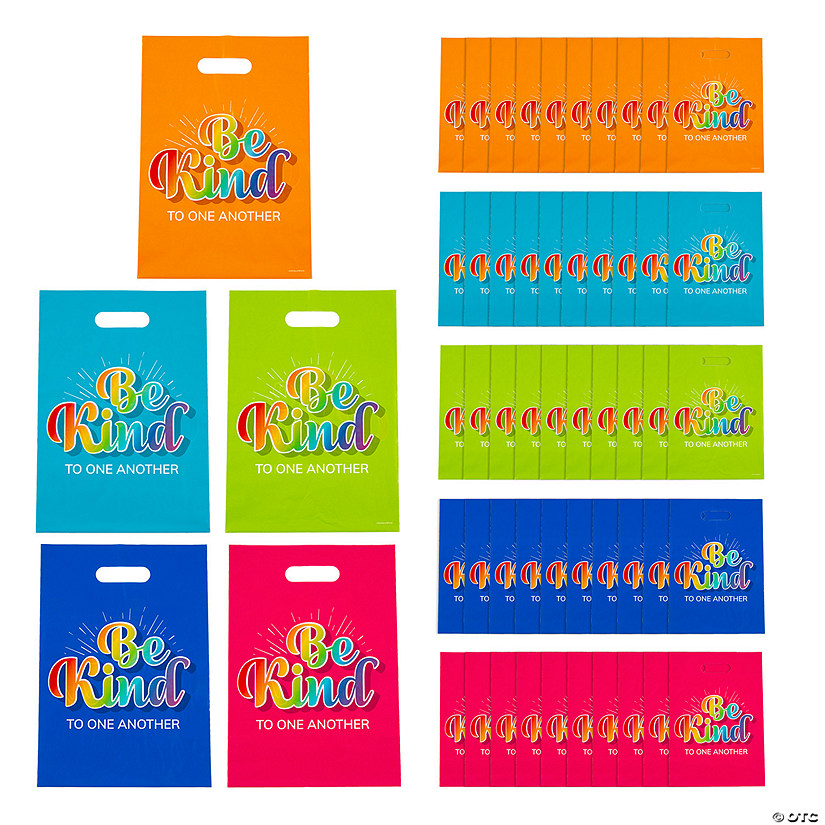 Bulk  50 Pc. Multicolor Be Kind Goody Bags Image