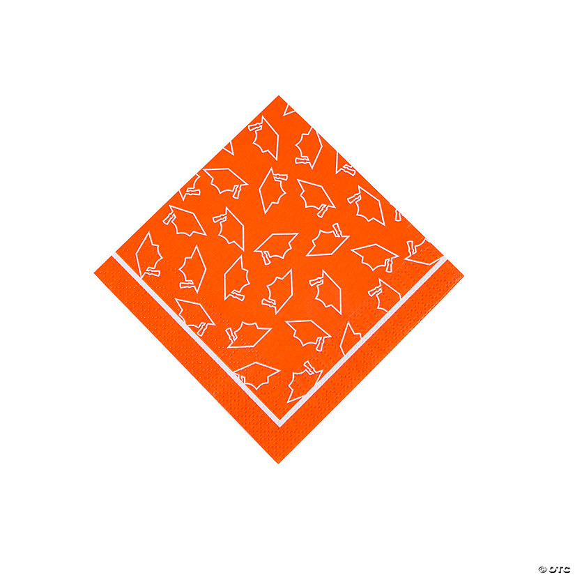 Bulk 50 Pc. Orange Graduation Beverage Napkins Image