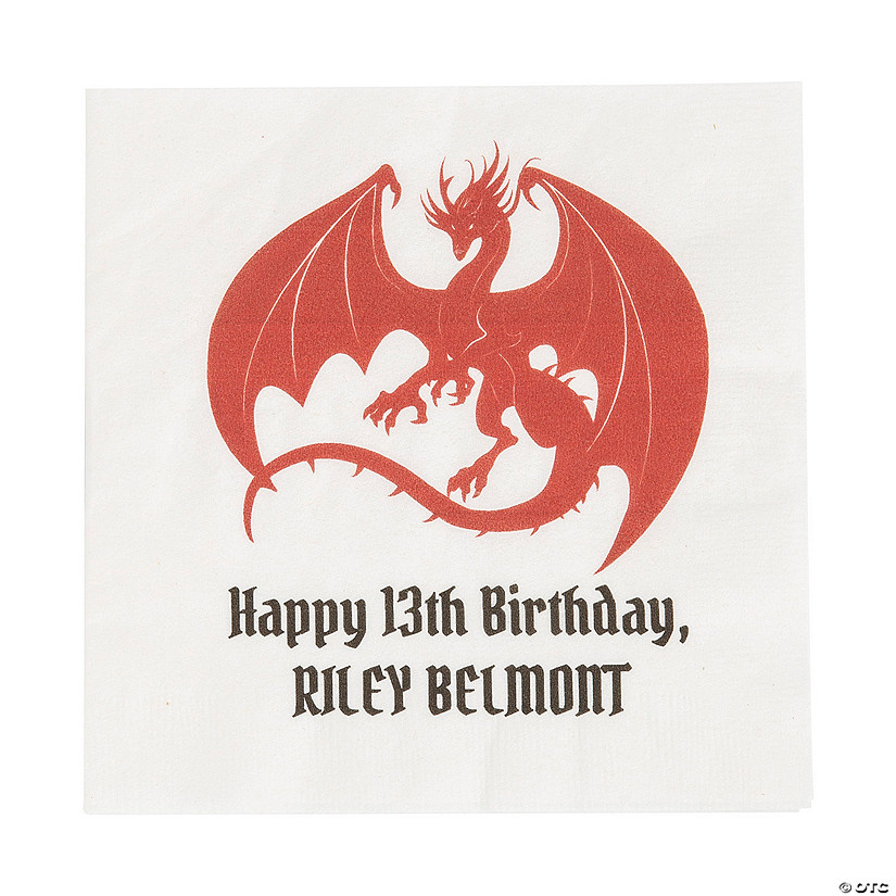 Bulk 50 Pc. Personalized Dragon Party Napkins Image