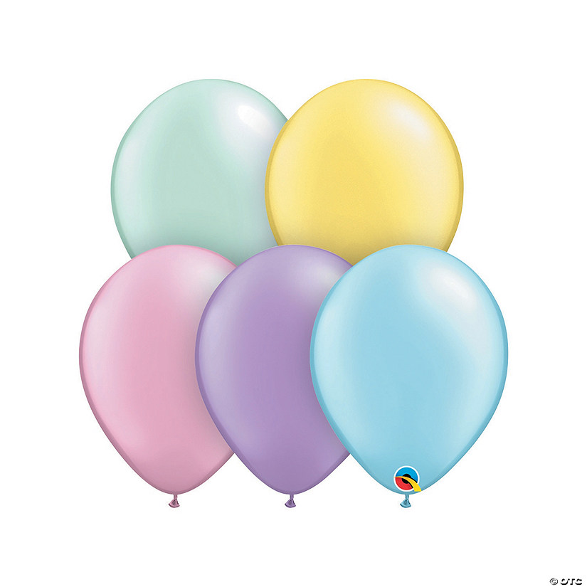 Bulk 50 Pc. Qualatex Pastel Pearl 11" Latex Balloon Assortment Image