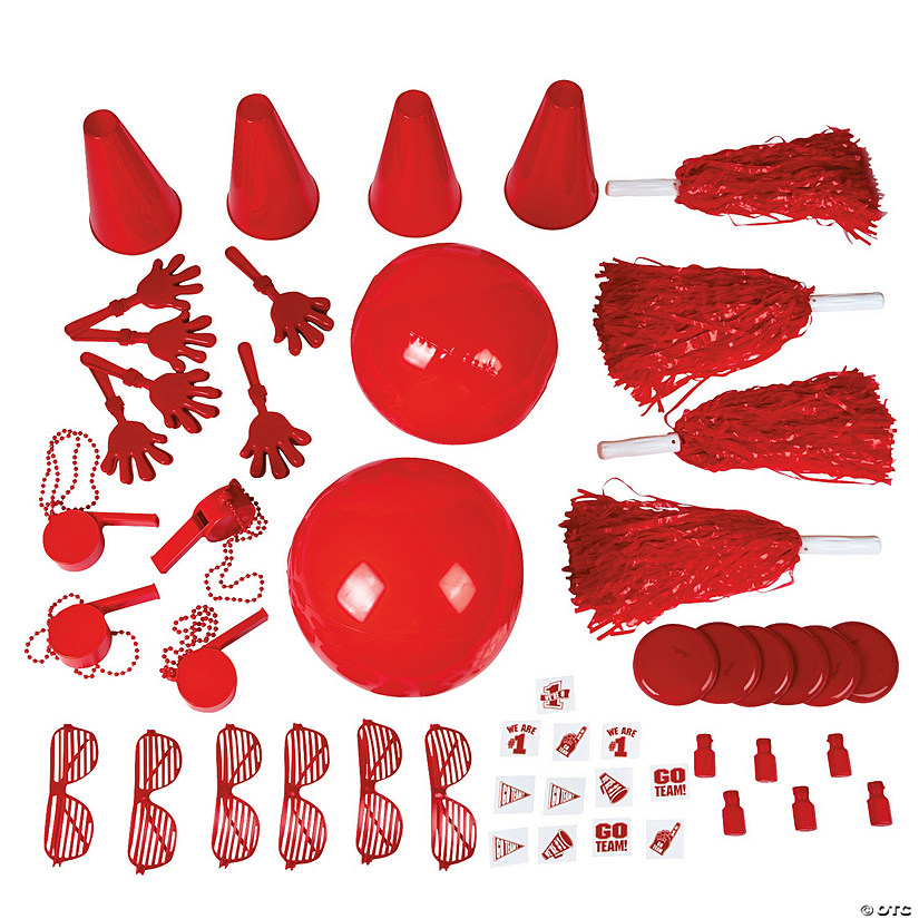 Bulk 50 Pc. School Spirit Assortment - Red Image