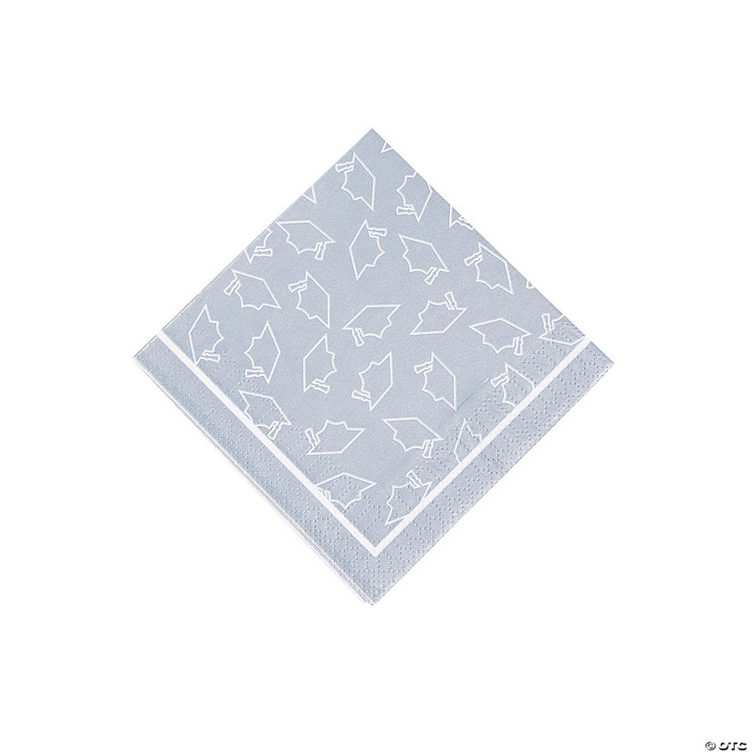 Bulk 50 Pc. Silver Graduation Beverage Napkins Image