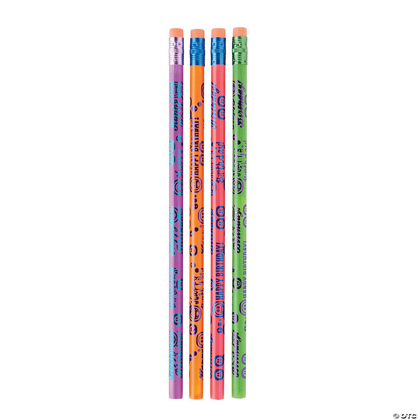 Fun Express Thermo Happy Birthday Pencils Asst - Stationery - 50 Pieces